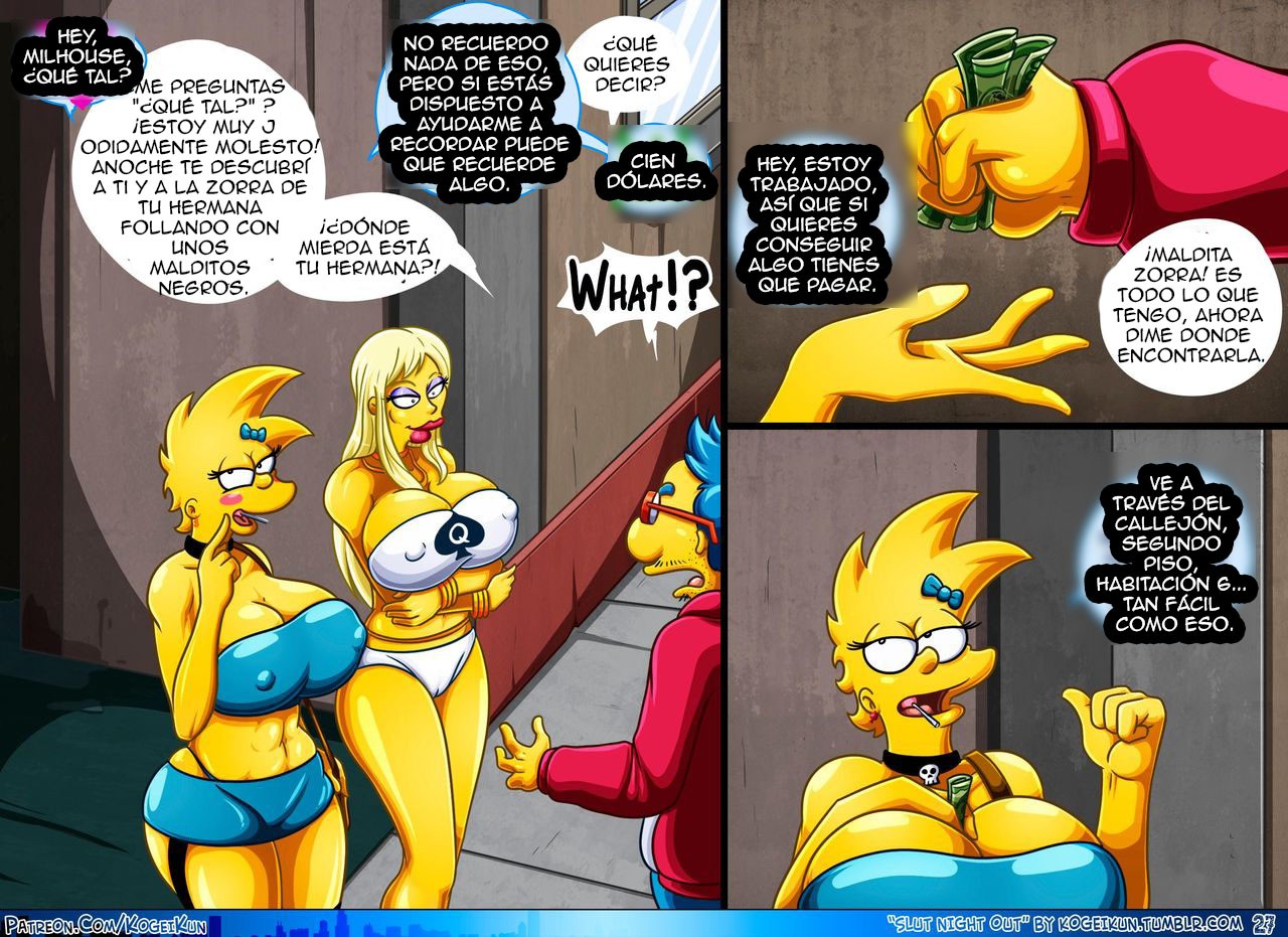 Slut Night Out – Los Simpsons Comic porno