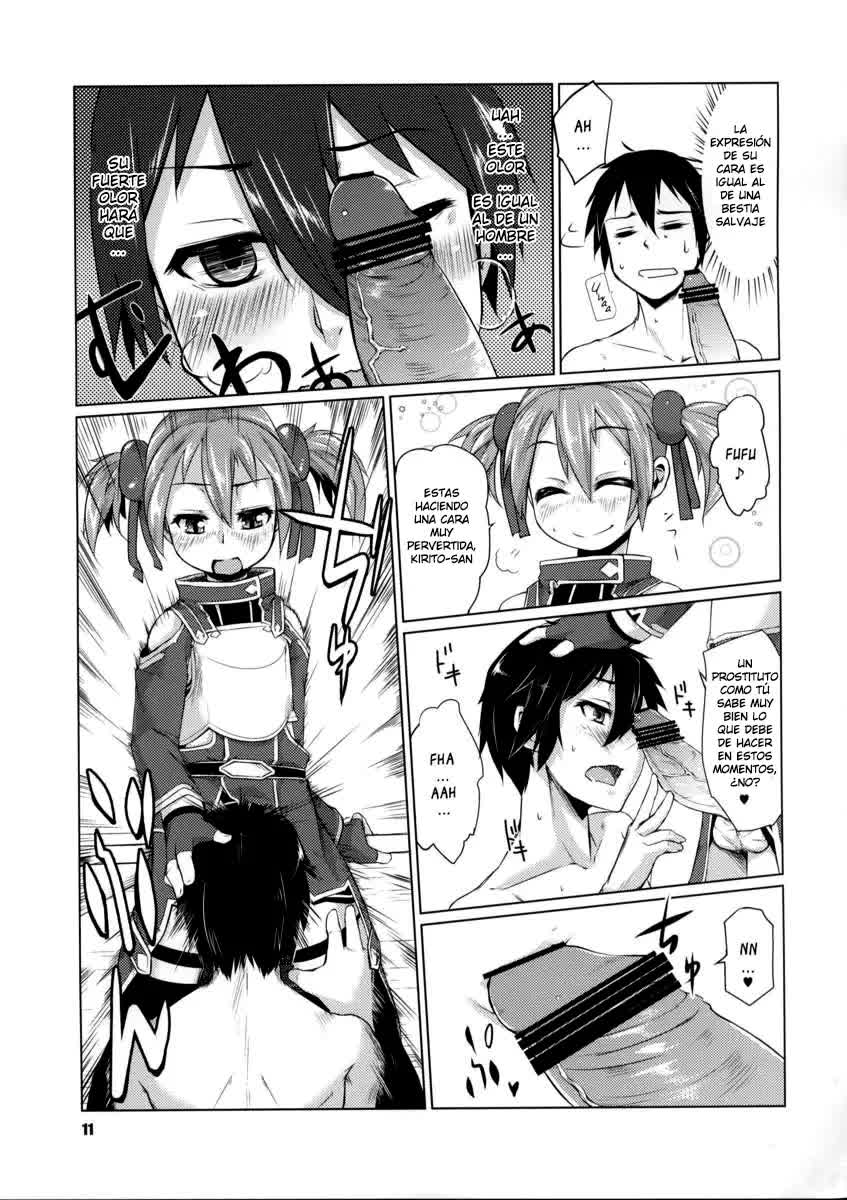 Silica-chan ni Oshiri Ijirareru Hon - Silica-chan jugando con tu culo Comic porno