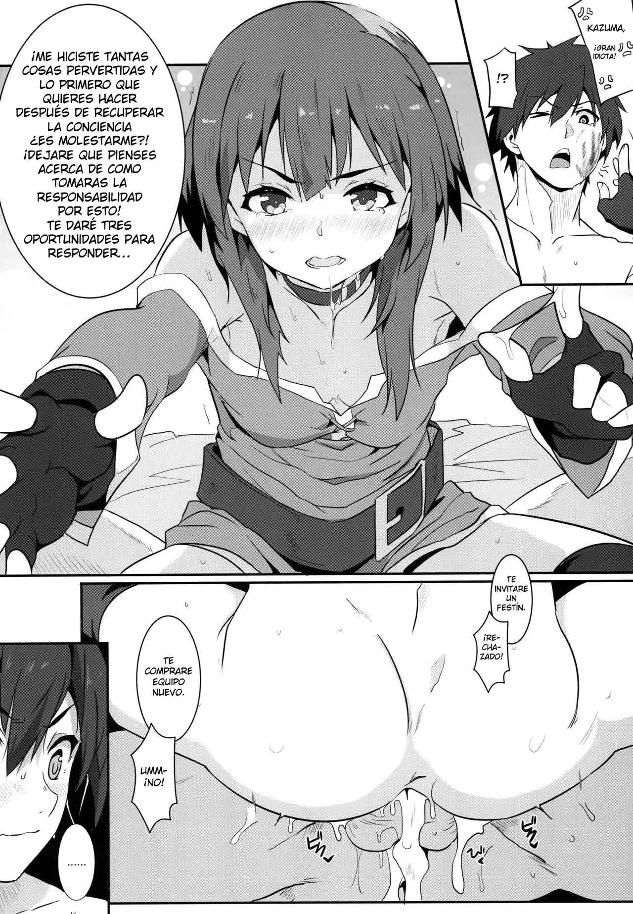 Megumin ni Kareina Shasei o! 4 - ¡Bendiciendo a Megumin con una Magnífica Explosión! 4 Comic porno