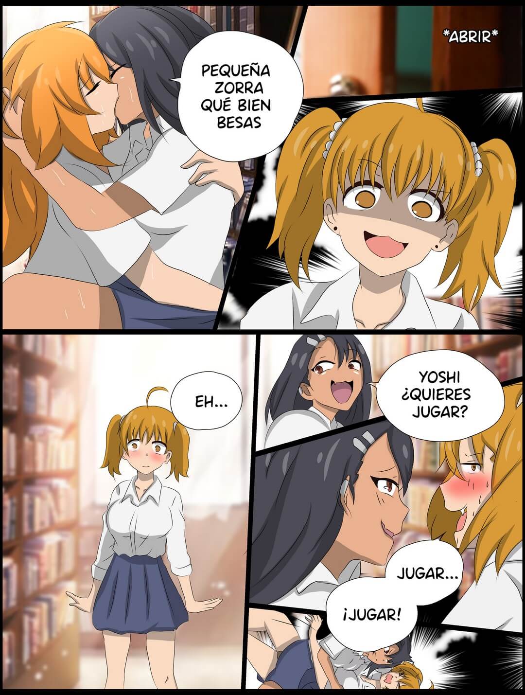 Sexo lesbico de Nagatoro en la biblioteca Comic porno