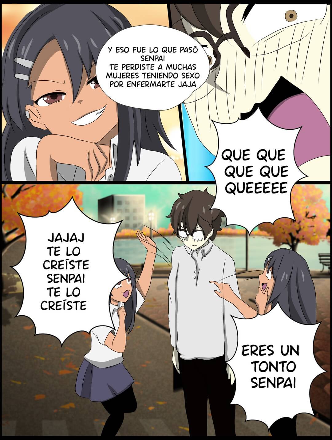 Sexo lesbico de Nagatoro en la biblioteca Comic porno